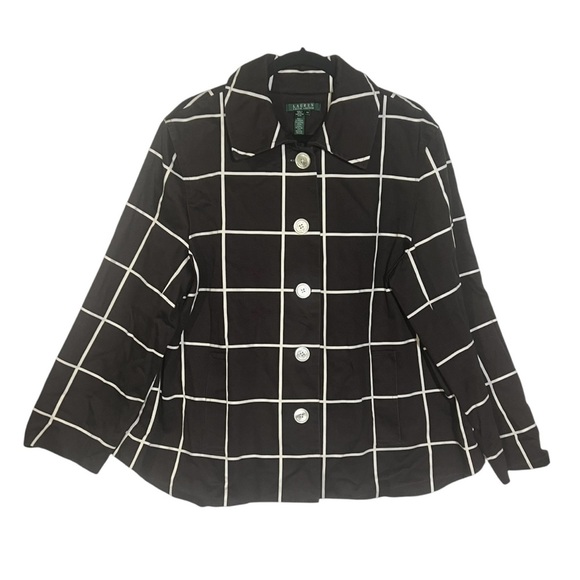 Ralph Lauren Jacket Blazer Brown and White Stripe Paneled Check Size 2X Classic - Picture 1 of 11